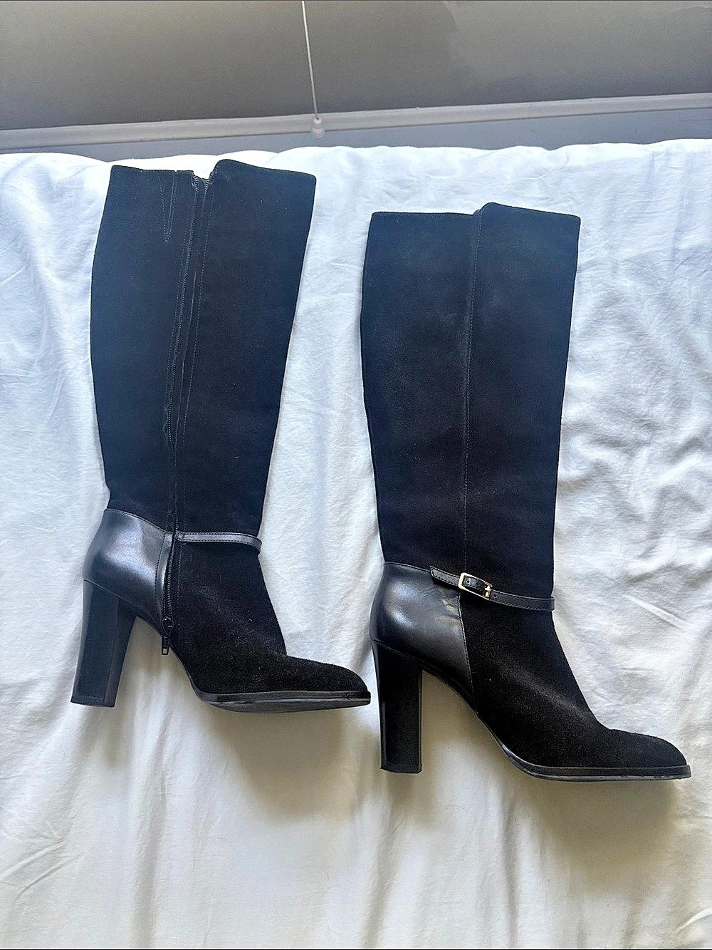 Banana Republic Black Suede Heeled Boots